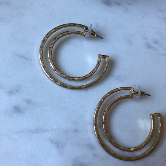 The Ramsey - Vintage Textured Hollow Hoops - Picture 2 of 5
